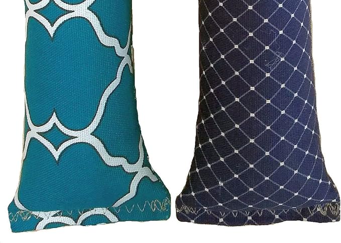 15" Catnip Cat Kicker Toys/Kitty Kick Sticks/Cat-Nip Kick Sticks (Navy and Green) (Kickers Filled with 1 oz Premium Canadian Catnip)-Mewly Pet
