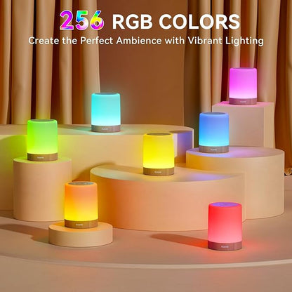 Night Light for Kids Baby, Dimmable Touch Lamp for Nursery, 11 RGB Colors 5 Brightness, Portable Rechargeable Bedside Table Lamp for Nightstand, Kids Night Light for Bedroom Living Room, Dark Brown