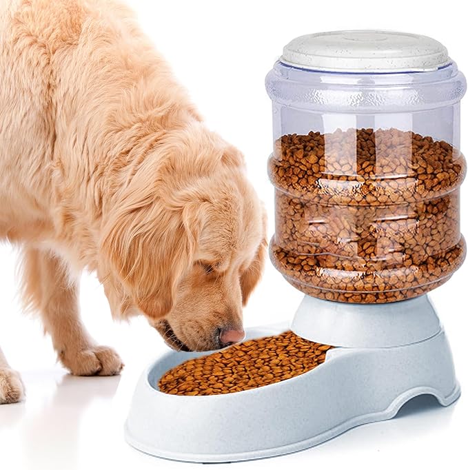 Automatic Dog Feeders, Dog Feeder Dispenser for Large Dogs, 3 Gallon Gravity Automatic Dog Cat Feeder Station, Dry Food Storage Container Bowl for Adult Dogs-Mewly Pet