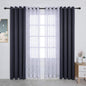 BONZER Mix and Match Curtains - 2 Pieces Branch Print Sheer Curtains and 2 Pieces Blackout Curtains for Bedroom Living Room Grommet Window Drapes, 54x63 Inch/Panel, Grey Dark, Set of 4 Panels