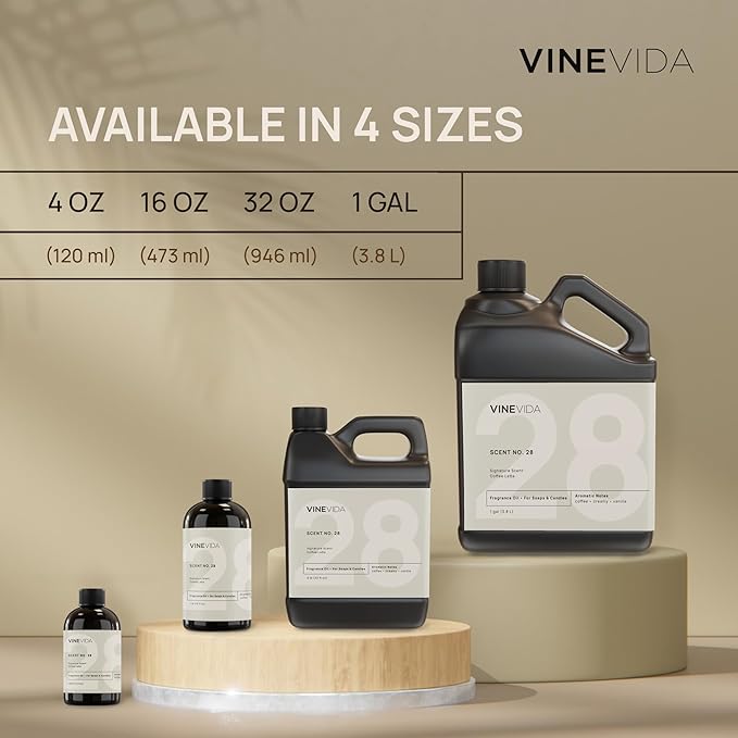 VINEVIDA [Gallon (128 Fl Oz)] Caribbean Teakwood Fragrance Oil for Cold Air Diffusers, Essential Oils for Diffuser Oil Refill & Air Freshener Room Spray