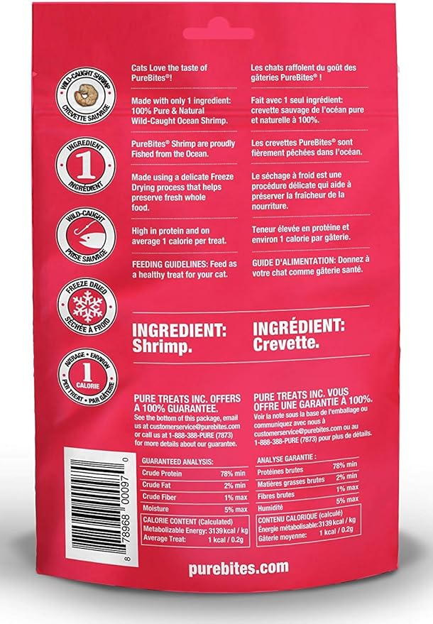 PureBites Freeze-Dried Cat Treats with Shrimp .53 oz-Mewly Pet