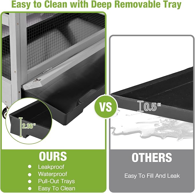 GUTINNEEN Large Chinchilla Cage, 4 Levels Ferret Cage - Large Critter Nation Hutch with Chew-Proof Aluminium Edge & PVC Layer, Brake Wheels Moveable - for Hamster, Rat, Gerbil-Mewly Pet