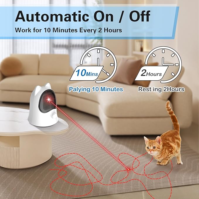Cat Laser Toys for Indoor Cats, Random Trajectory Laser Cat Toy, Interactive Cat Toys for Bored Indoor Adult Cats/Kittens/Dogs-Mewly Pet