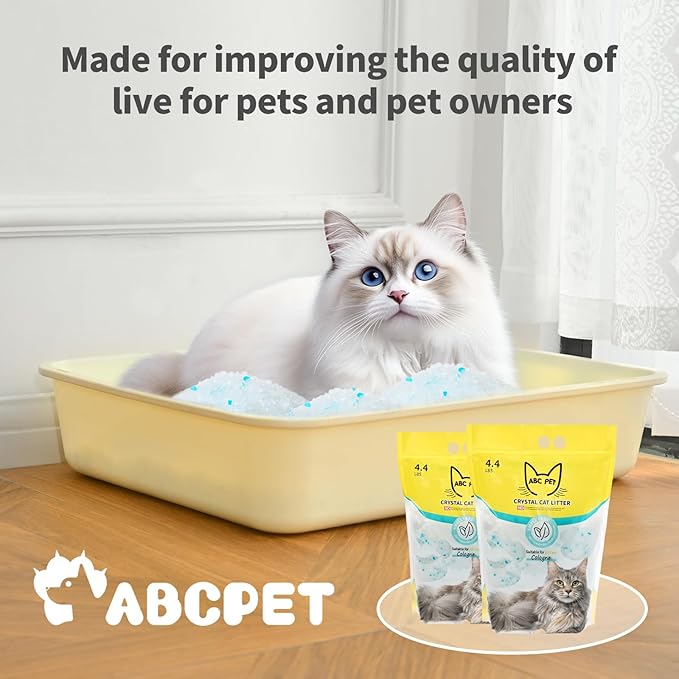 Cat Litter Crystals No Clumping Odor Control Kitty Litter Non-Clumping No scooping Low Dust, Low Tracking, Dehydrates Waste Cologne - 25.8 lbs (6 x 4.3 lb Packs)-Mewly Pet
