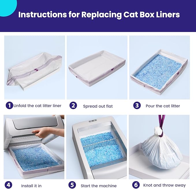 12 Count Litter Box Liners, Waste Bags Compatible with Pet-safe ScoopFree Self-Cleaning Litter Box Tray, Drawstring Litter Bags for Reusable Tray, Pre-Separated (38"L x 14.5"W x 7.8"H)-Mewly Pet