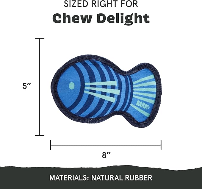 Barkbox Super Chewer Rad Herring Hard Core Toy with Rip Away Plush for Aggressive Chewers, Medium-Mewly Pet