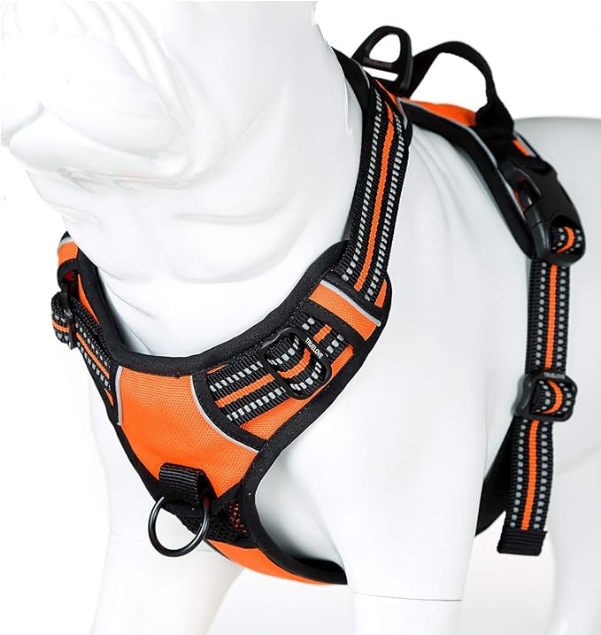 Truelove No Pull Dog Harness with Easy Control Handle and 2 Leash Attachments,Reflective Adjustable Pet Vest-Mewly Pet