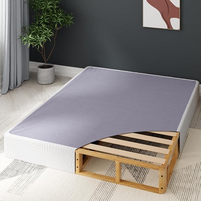 ZINUS Edgar 4 Inch Bamboo Box Spring, Mattress Foundation, Sturdy Bamboo Structure, Low Profile, Easy Assembly, Twin