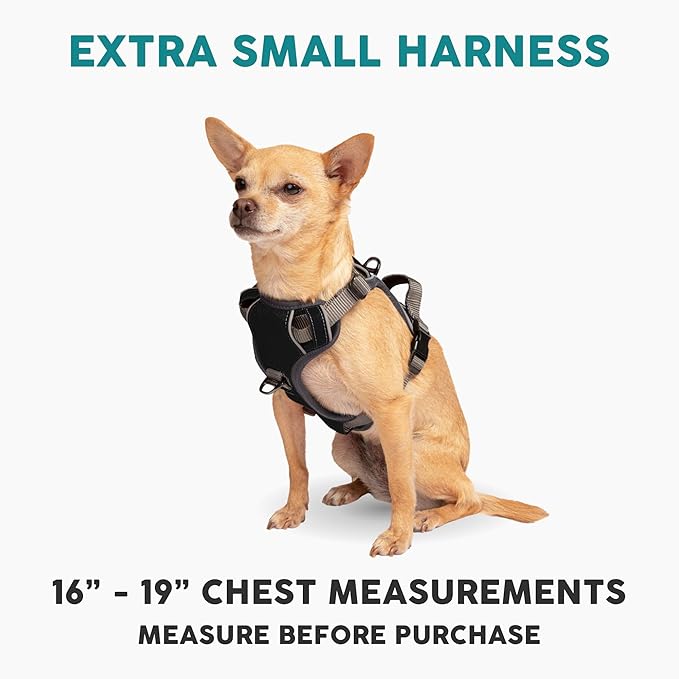 Embark Adventure Dog Harness, No-Pull Reflective Trim Dog Harness for Small, Medium & Large Dogs - Military Grade Nylon, 2 Leash Clips & Gel Lined Handle. Soft & Padded Puppy Dog Vest for Any Breed-Mewly Pet