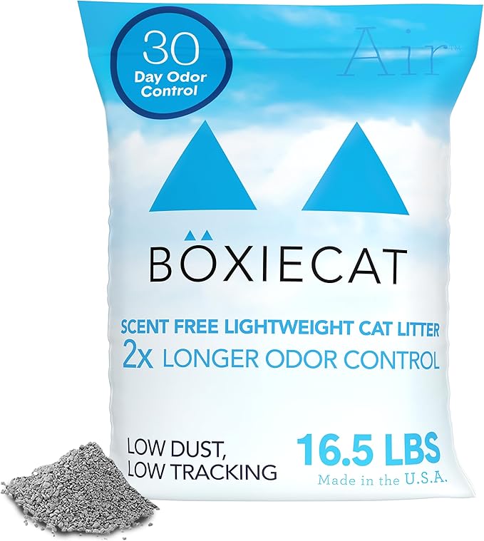 Boxie® Unscented 30 Day Natural Odor Control Cat Litter, 16.5lb Lightweight Plant Based Kitty Litter-Mewly Pet