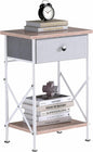 VECELO Nightstand with Drawer, Small Bedside Table with Storage and Adjustable Metal Legs, Wood End Table for Bedroom or Living Room, Perfect for Small Spaces and Modern Farmhouse Décor, Light Brown