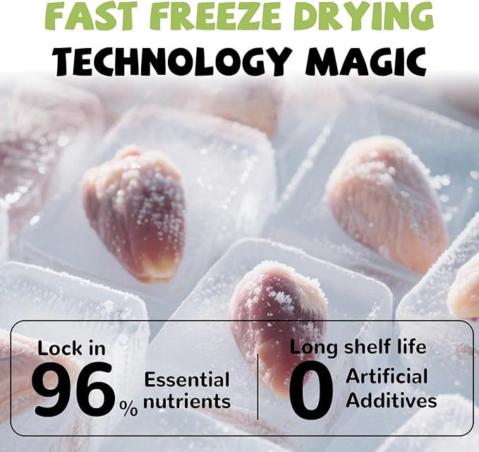 Freeze Dried Chicken Heart Pet Treats, High Protein Freeze-Dried Pet Food for Dogs, Cats, Fresh Ingredient, 3.2 oz, Rawhide Free, Gluten&Grain Free-Mewly Pet