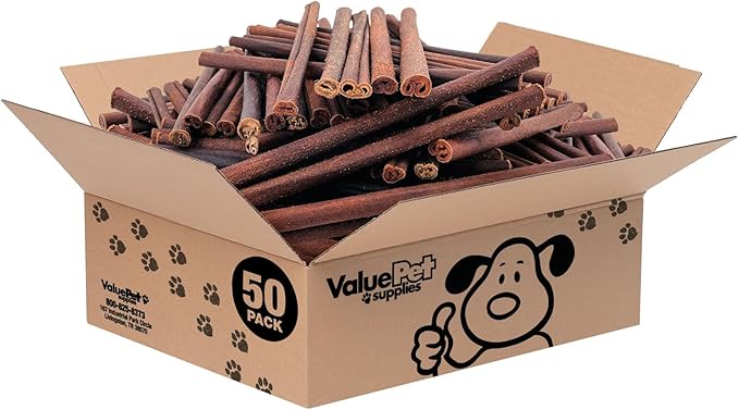 ValueBull Collagen Sticks for Dogs, 12 Inch Thick Chews, Natural Long-Lasting Dog Treats, 50 Count Bulk Pack - Supports Joints, Skin & Coat with Chondroitin & Glucosamine-Mewly Pet