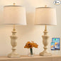 27.5" Vintage Farmhouse Table Lamps Set of 2 Bedside Lamp, 3 Way Dimmable Bedroom Lamps with 2 USB Ports +AC Outlet Touch Nightstand Lamp Rustic Lamp (Rotary-Antique Beige)