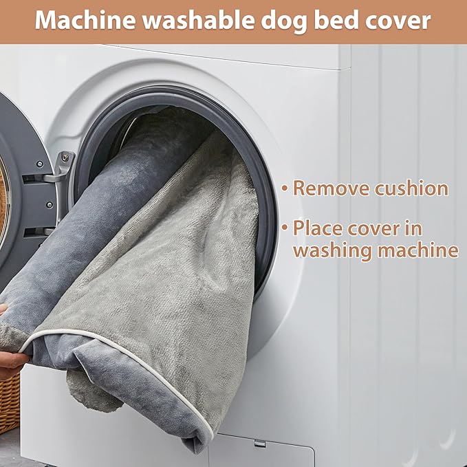 BFPETHOME Washable Dog Beds for Extra Large Dogs, Orthopedic Dog Bed Extra Large, Big Dogs Couch with Removable Washable Cover, Waterproof Lining and Nonskid Bottom, Egg-Crate Foam Pet Sofa-Mewly Pet