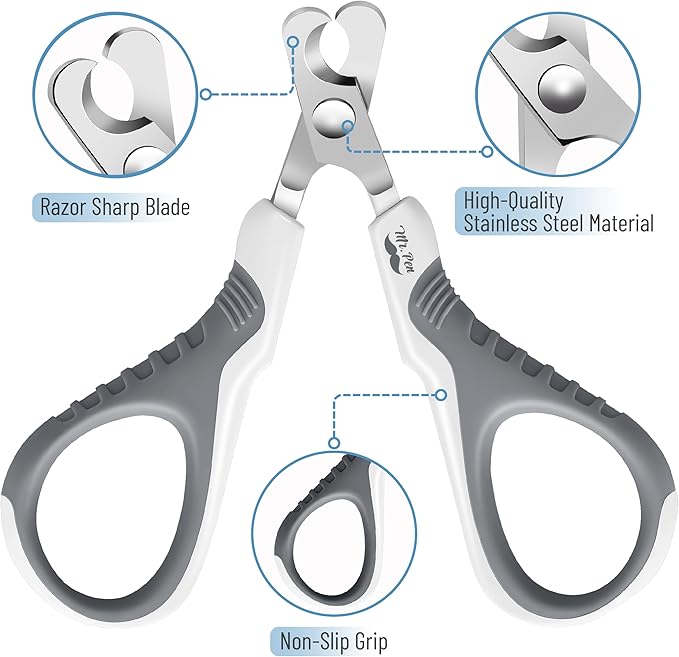 Mr. Pen Cat Nail Trimmer - White & Gray, Cat & Dog Nail Clipper, Kitten & Small Dog Claw Trimmer-Mewly Pet