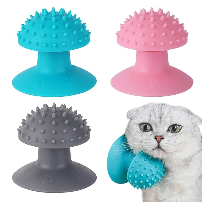 3-Pack Cat Scratcher cat self groomer for Loose Fur Removal, Catnip Massager, Massage Combs for Short & Long Fur Cats and Kittens-Mewly Pet