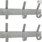 Small Coat Rack Wall Mount – Brushed Nickel 9 Inch Stainless Steel Hook Rail with 3 Heavy Duty Double Coat Hooks – Wall Mounted Coat Hanger for Entryway, Bathroom, Bedroom, Hat Organizer - 2 Pack