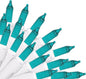 Brite Star 100 Count Mini String Christmas Lights, Teal - 22 feet Indoor/Outdoor Christmas Tree Lights with White Wire