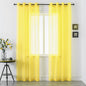 Yellow Curtains 120 Inches Long for Bedroom 2 Panels Grommet Voile Drapes Semi Sheer Light Filtering Sliding Glass Door Curtains for Floor Length Windows Patio Living Room Wide 52x120 Inch Length