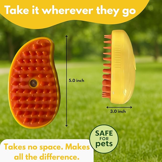 Steam Cat Brush for Indoor Cats – Mist Spray Comb for Shedding & Hair Removal | Silicone Pet Grooming Tool for Long-Haired Cats & Dogs-Mewly Pet