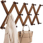 Homode Accordion Wall Hanger, Hat Rack for Wall, Wood Expandable Coat Rack, Vintage Accordian Peg Hooks Purse Organizer for Hanging Baseball Caps, Coffee Mug, Hats, Clothes, Backpack, Towel