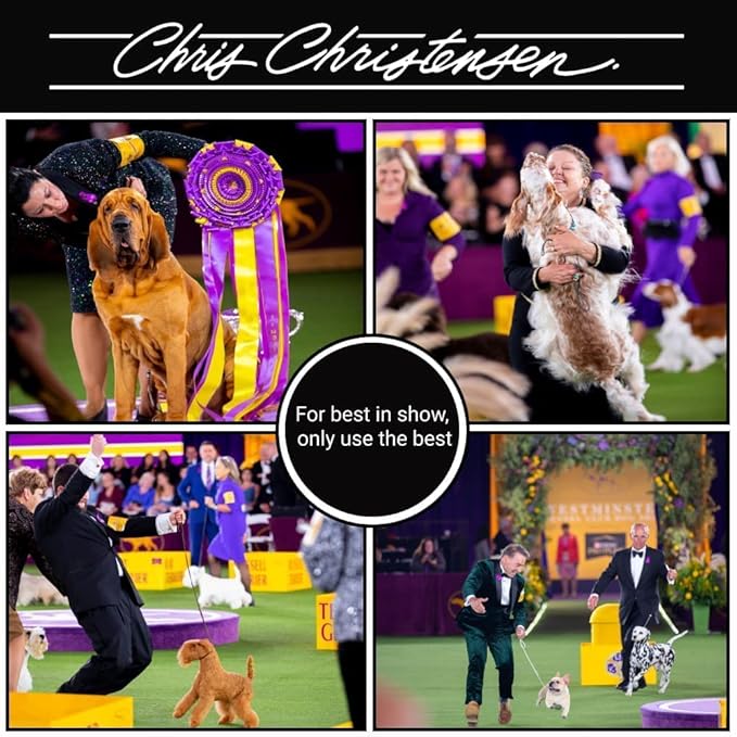 Chris Christensen Karben I Slicker Brush for Dogs, Groom Like a Professional, Ideal For All Coat Types, Remove Shedding Coat, Tangles and Dead Undercoat, 17 mm Stainless Steel Pins, Extra Small-Mewly Pet