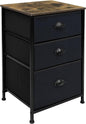 Sorbus Nightstand with 3 Drawers - Bedside Furniture & Night Stand End Table Dresser with Steel Frame, Wood Top, Easy Pull Fabric Bins for Home, Bedroom Accessories, Office & Dorm