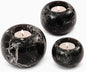 Radicaln Marble Tealight Candle Holder 4" Inches Black Handmade Set of 3 Mini Votive Holders for Romantic Wedding Table Setting, Ideal Bathroom, Bedroom & Kitchen Table Candle Accent