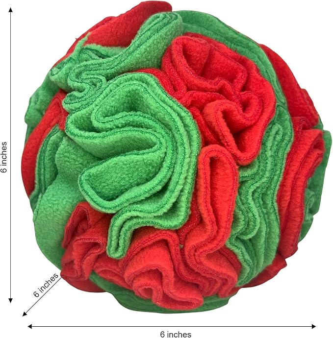 Puppy and Medium Breed Snuffle Interactive Foraging Dog Puzzle Ball Toy Christmas Green and Red Large-Mewly Pet