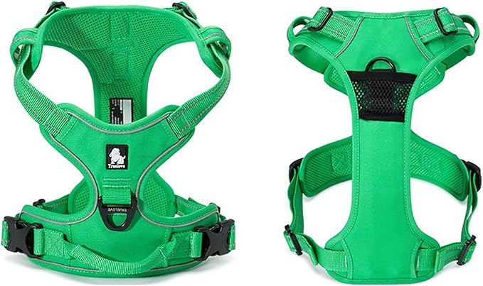 TRUE LOVE Adjustable No-Pull Dog Harness Reflective Pup Vest Harnesses Comfortable Control Brilliant Colors Truelove TLH5651(Grass Green,XS)-Mewly Pet
