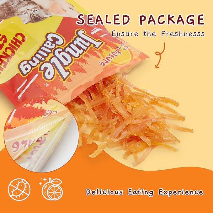 Jungle Calling Soft Training Treats for Small Dog and Cats, Mini Chicken Strips Puppy Training Edible Snacks Easy to Digest, Grain Free-Mewly Pet