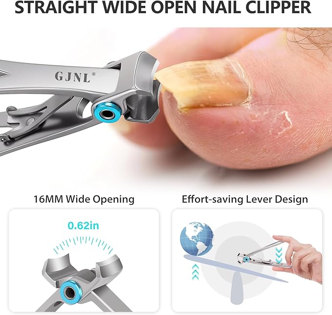 Toe Nail Clippers for Thick Nails - 5PCS Heavy Duty Toenail Clipper for Men, 37mm/16mm Wide Jaw Opening Nail Clippers-Mewly Pet
