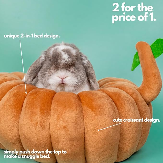 Hopp'd™ Guinea Pig Hideout & Bed – 2-in-1 Washable Tree Stump House | Rat, Ferret, Hamster, Bunny Bed Hideout | Waterproof, Anti-Slip, Chew-Proof | Free Pillow | Small Animal Accessories (Large)-Mewly Pet