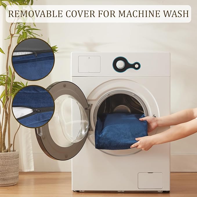 Bedfolks Orthopedic Dog Bed, Big Waterproof Dog Sofa Bed for Large Dogs, Egg Foam Pet Couch Bed with Removable Washable Cover and Nonslip Bottom, Navy Blue-Mewly Pet