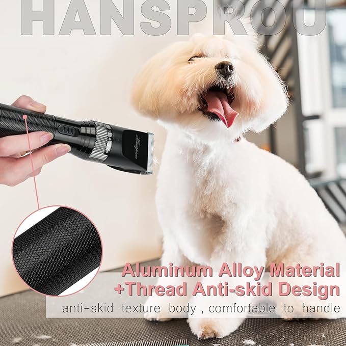 Dog Grooming Clippers, Upgraded 36V Heavy Duty Pet Clippers, Professional Dog & Cat Shaver for Thick Coat, Corded Pet Hair Trimmer with Guard Combs & Brush-Mewly Pet