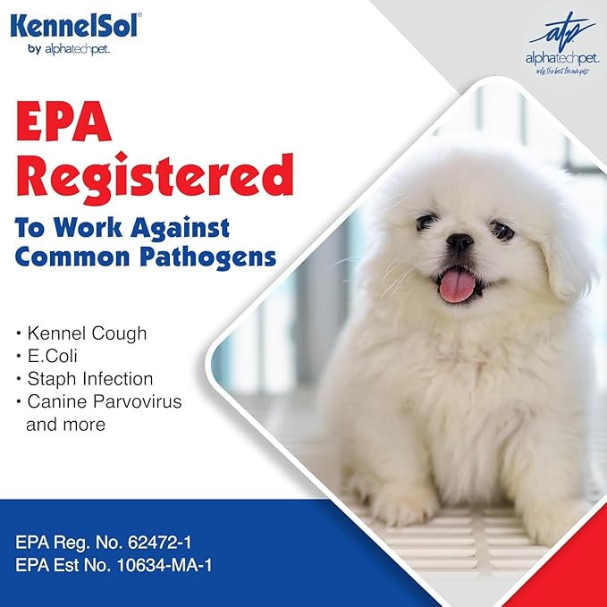 ATP KennelSol 1-Step Kennel Cleaner - 1 Pint Liquid Disinfectant, Effective Against Bacteria and Viruses, Deodorizer Wintergreen Scent by Alpha Tech Pet-Mewly Pet
