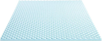 Best Price Mattress 1.5 Inch Egg Crate Memory Foam Mattress Topper, Cooling Gel Infusion, Twin, Dorm Essentials, Blue