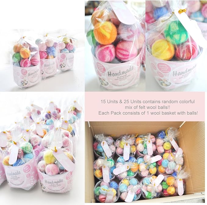 Felt Wool Cat Toys Ball with Catnip and Bell, Natural Handmade (Baby Blue (5 Units))-Mewly Pet