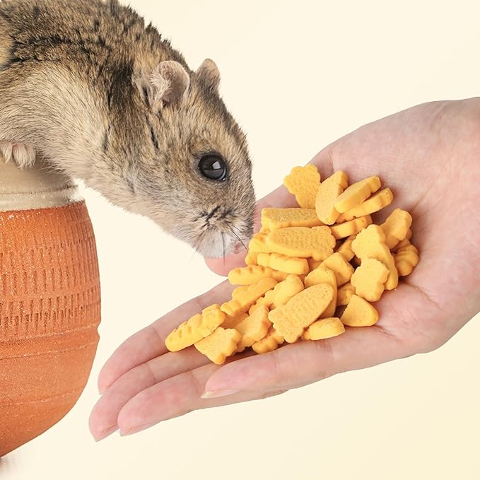 Abizoo Hamster & Gerbil Treats, Crunchy Baked Hamster Snacks with Carrot and Yeast, Natural Training Reward Chew Treats for Small Animals, Supports Digestion and Dental Health-Mewly Pet