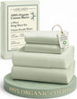 LANE LINEN 100% Organic Cotton King Bed Sheet Set, Bedsheets 4Pc Soft Cooling Fully Elasticized Mercerised All Season Sustainably Produced Cotton Sheets King Size, Oeko Tex Sheets - Mineral