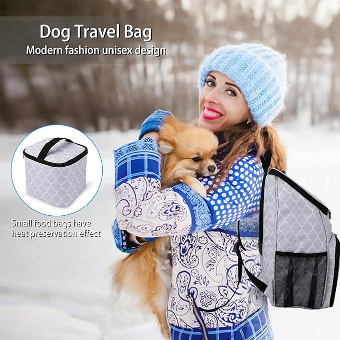 BAGLHER丨Dog Travel Bag, Airline Approved Pet Supplies Backpack, Dog Travel Backpack with 2 Silicone Collapsible Bowls and 2 Food Baskets-Mewly Pet