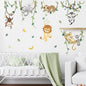 decalmile Jungle Animals Safari Wall Decals Lion Monkey Koala Wall Stickers Baby Nursery Kids Room Toddler Room Wall Decor
