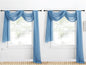 NICETOWN Decorative Stone Blue Window Scarf for Beach, Voile Sheer Curtains Flexible Valances Bed Canopy for Wedding Arch Kids Room, 2 Panels, W60 x L216
