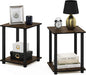Furinno SIMPLISTIC Side Table Set of 2, 2-Tier End Table, Nightstand, Night Stand, Bedside Table, Easy Assembly, for Living Room, Bedroom, Columbia Walnut