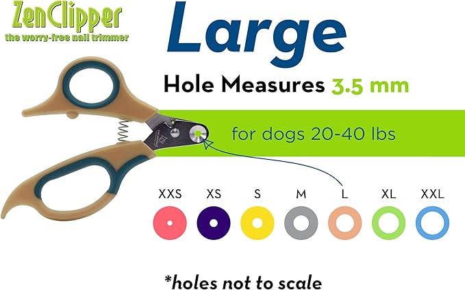 Zen Clipper Pet Nail Clipper for Dogs – Dog Nail Trimmer for Safer Pet Grooming Care - Clean, Quiet, and Easy-to-Use Stainless Steel Claw Trimmer - (3.5mm Hole)-Mewly Pet