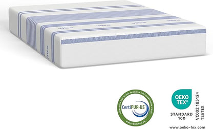 Vibe Gel Memory Foam Mattress, Fiberglass Free 8-Inch CertiPUR-US Certified Bed-in-a-Box, Twin XL, White