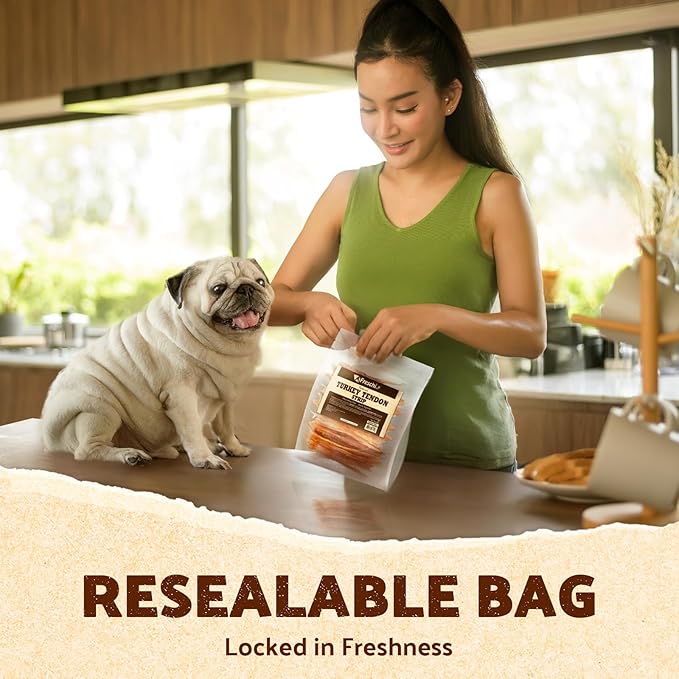 Afreschi Turkey Tendon Variety Pack (S) 8 oz, USA-Sourced Turkey Tendon, All Natural Puppy Chew, Hypoallergenic, Rawhide Alternative-Mewly Pet