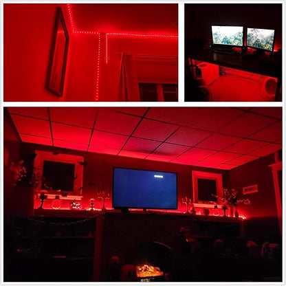 100Ft LED Rope Lights, LED Strip Lights Outdoor Waterproof Decorative Lighting for Indoor/Outdoor, Eaves, Backyards Garden, Halloween and Christmas Decorations(Christmas Red)
